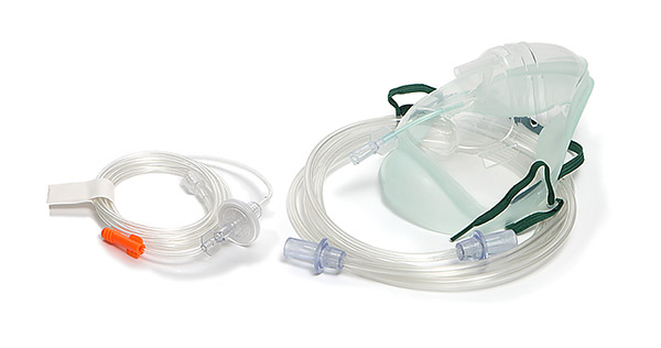 Masque adulte Sentri™ Intersurgical EcoLite™, avec ligne de monitorage du CO2 pour capnographie Microstream®, filtre et tuyau, 2.1m