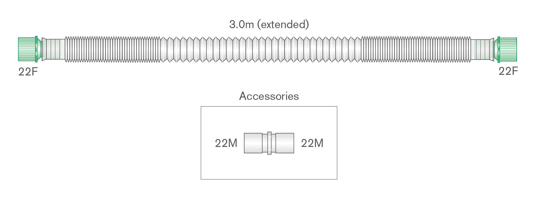 Branche de ventilation manuelle 22mm Compact, ≥ 3m