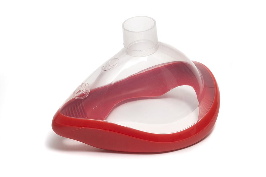 ClearLite™, masque facial d'anesthésie, taille 6, extra grand adulte, rouge, sans crochet de fixation, 22F