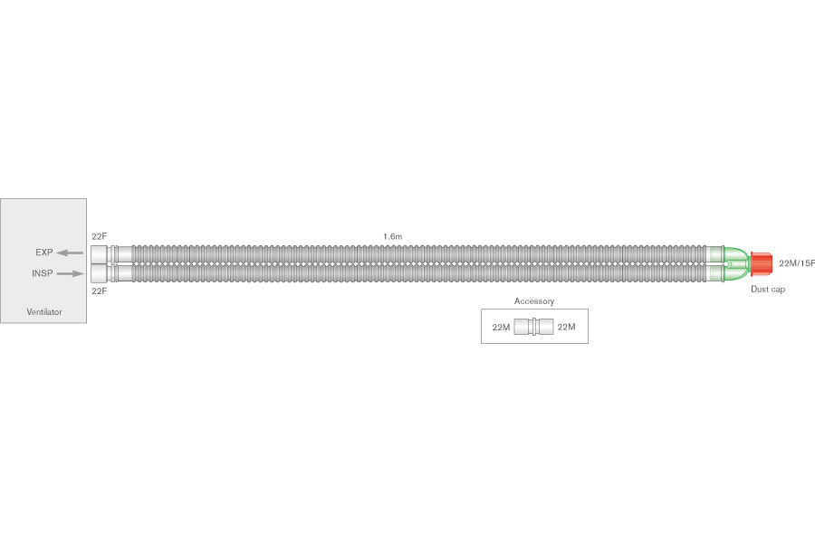Circuit respiratoire Flextube™ 22mm, ≥1.6m