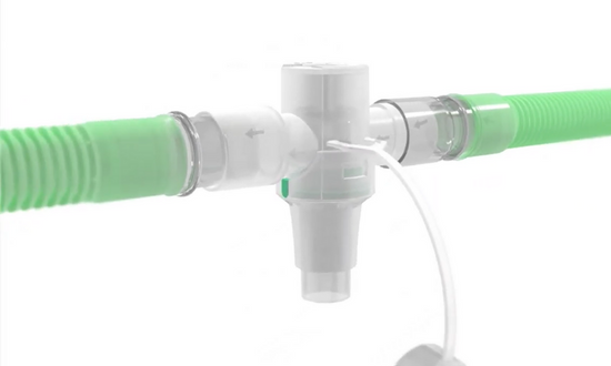 Pièce en T auto-occlusive pour nébulisation en circuit