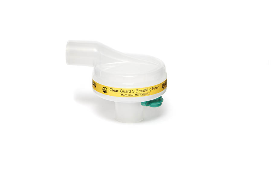 Filtre respiratoire Clear-Guard™ 3 coudé avec luer lock