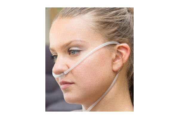 Canule nasale double lumière, adulte, embouts courbes, 1.25m